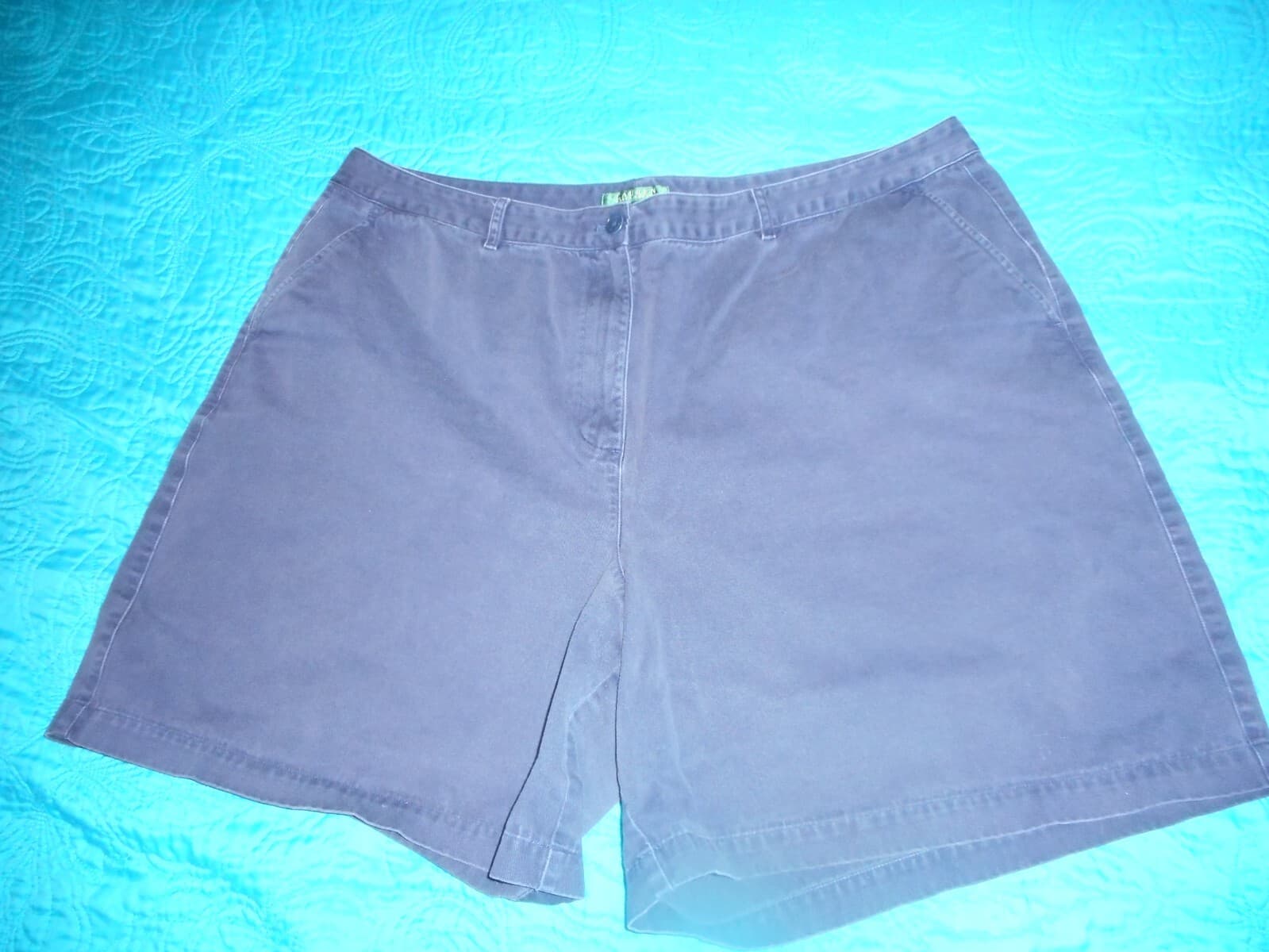 Lauren Ralph Lauren Womens Flat-Front Walking Chino Casual Shorts Size 22W Navy