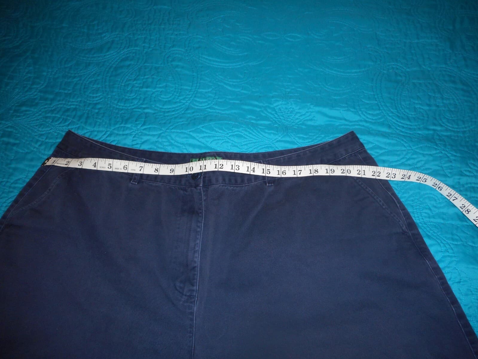 Lauren Ralph Lauren Womens Flat-Front Walking Chino Casual Shorts Size 22W Navy - Thumbnail 5