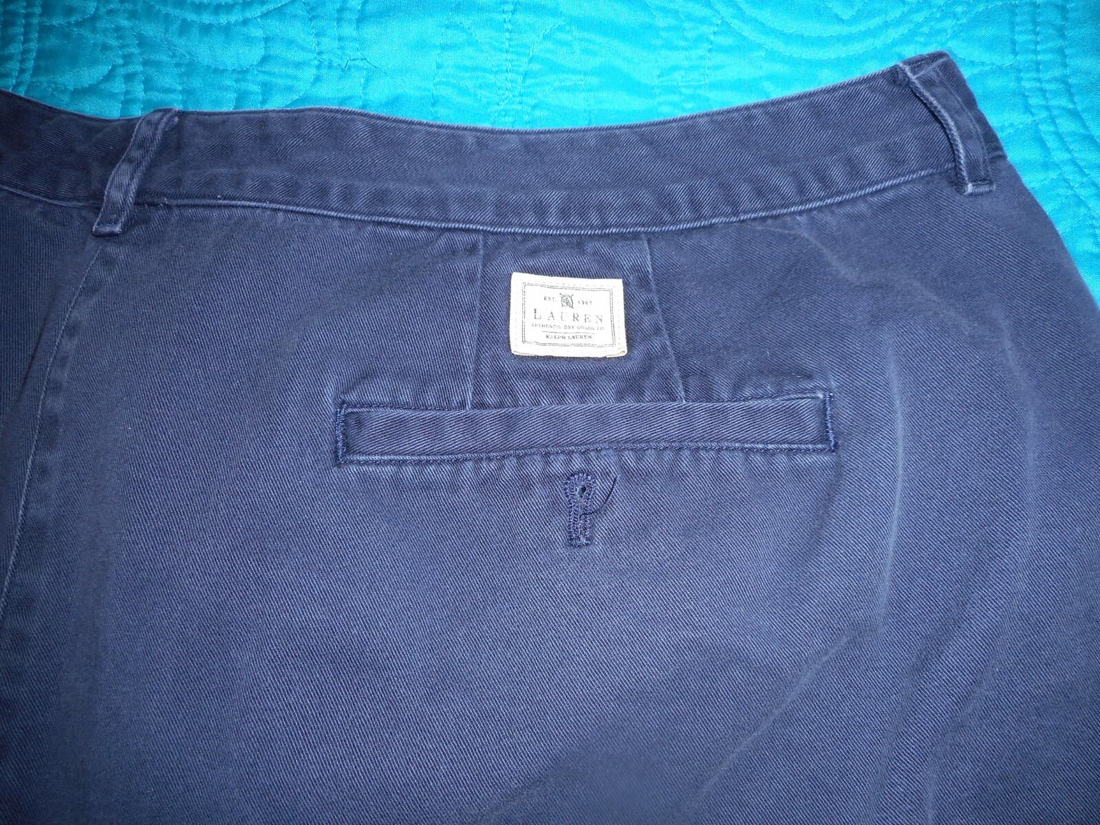 Lauren Ralph Lauren Womens Flat-Front Walking Chino Casual Shorts Size 22W Navy - Thumbnail 4