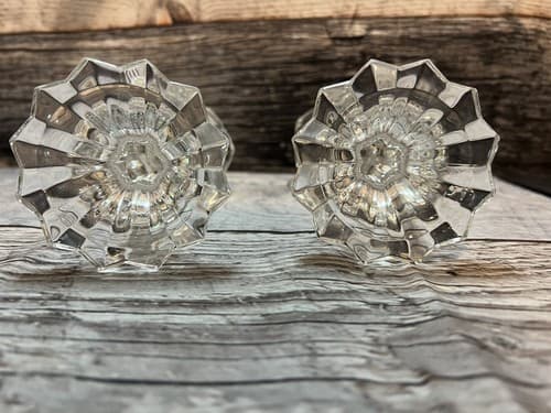Gorham Crystal Lotus Flower Candlestick Holders~Set of 2~7" Tall - Thumbnail 4