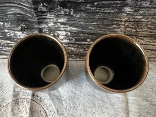 Tai-Hwa Pottery set of 2 Small Cups/Glasses Tiawan "Official Kilm" 1983 - Thumbnail 3