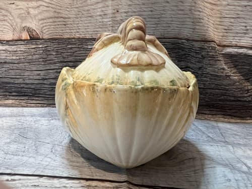 Vintage Vietri Italy Lidded soup Bowl Majolica With Lobster~Rare 8”x6” - Thumbnail 4