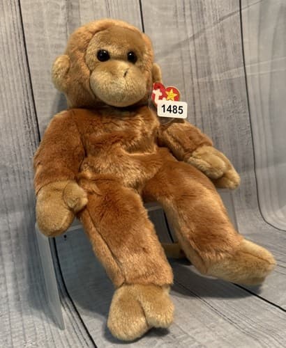 Vintage Ty Beanie Buddies 14” Bongo the Monkey Stuffed Toy 1998 Mint Condition