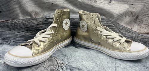 Converse All Star High Top Metallic Gold Sneakers-worn once~size 3