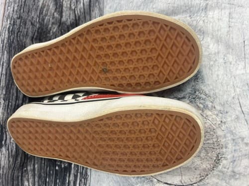 Vans Authentic Low Top Color Block Red Blue Checkerboard Lace Up Sneaker 7W - Thumbnail 8