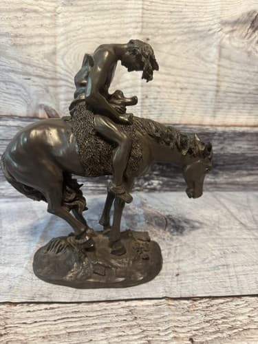 Vtg End of Trail Native American Warrior on Horse Statue Sculpture - Thumbnail 2