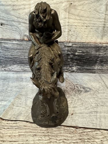 Vtg End of Trail Native American Warrior on Horse Statue Sculpture - Thumbnail 4