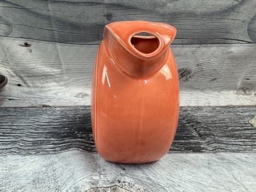 Fiesta ware Persimmon Water Disc Pitcher Fiesta HLC USA Homer Laughlin 7" - Thumbnail 4