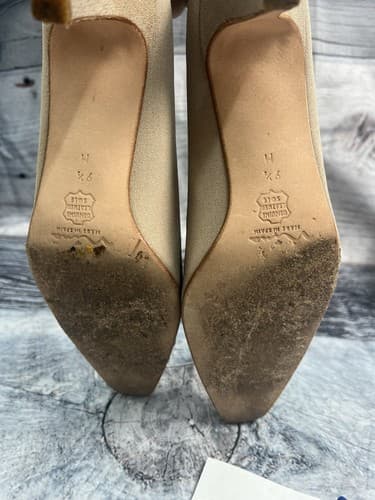 Nina Satin Pumps Heels size 9.5M Gold/creme - Thumbnail 5