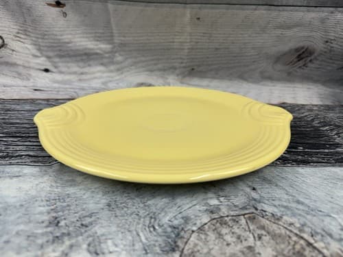 Light Yellow - Fiesta Ware - 12" Cake Plate Platter w/ Handle Tabs - Fiestaware - Thumbnail 2