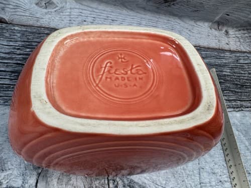 Fiesta ware Persimmon Water Disc Pitcher Fiesta HLC USA Homer Laughlin 7" - Thumbnail 5