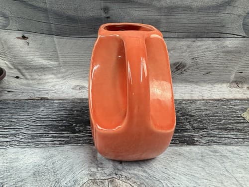 Fiesta ware Persimmon Water Disc Pitcher Fiesta HLC USA Homer Laughlin 7" - Thumbnail 2