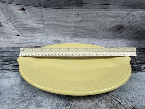 Light Yellow - Fiesta Ware - 12" Cake Plate Platter w/ Handle Tabs - Fiestaware - Thumbnail 4