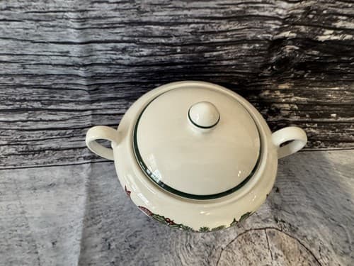 Johnson Brothers Victorian Christmas Sugar Bowl with Lid - Thumbnail 2