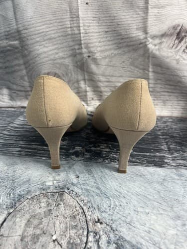 Nina Satin Pumps Heels size 9.5M Gold/creme - Thumbnail 4