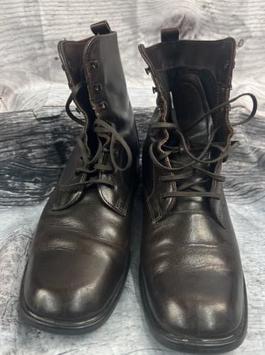 SANTANA CANADA Women's Size 9.5 M Dark Brown Leather Lace Up Booties Boots - Thumbnail 2