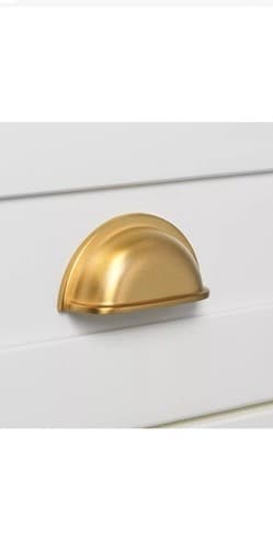 *LOT OF 10* GlideRite 3 in. Classic Satin Gold Cup Handle Cabinet/Drawer Pull - Thumbnail 3