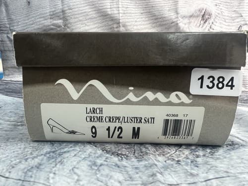 Nina Satin Pumps Heels size 9.5M Gold/creme - Thumbnail 6