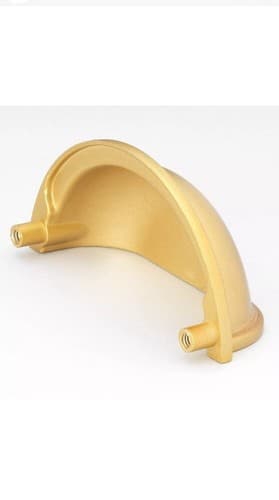 *LOT OF 10* GlideRite 3 in. Classic Satin Gold Cup Handle Cabinet/Drawer Pull - Thumbnail 2