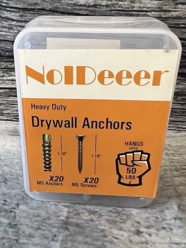 20 Sets M5 1.18" Heavy Duty Drywall Anchors and Screws kit Noideeer . - Thumbnail 2
