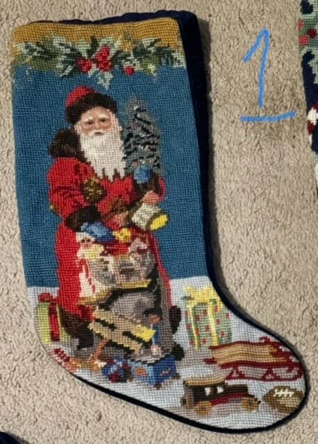 BEAUTIFUL NEEDLEPOINT CHRISTMAS STOCKINGS - CHOICE - Thumbnail 3