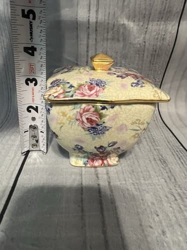 Vtg Godinger Royal Cotswolds Chintz English Floral Lidded Sugar Bowl - Thumbnail 5