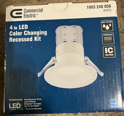 Commercial Electric 4 in. Color Changing Recessed LED Kit - Thumbnail 2
