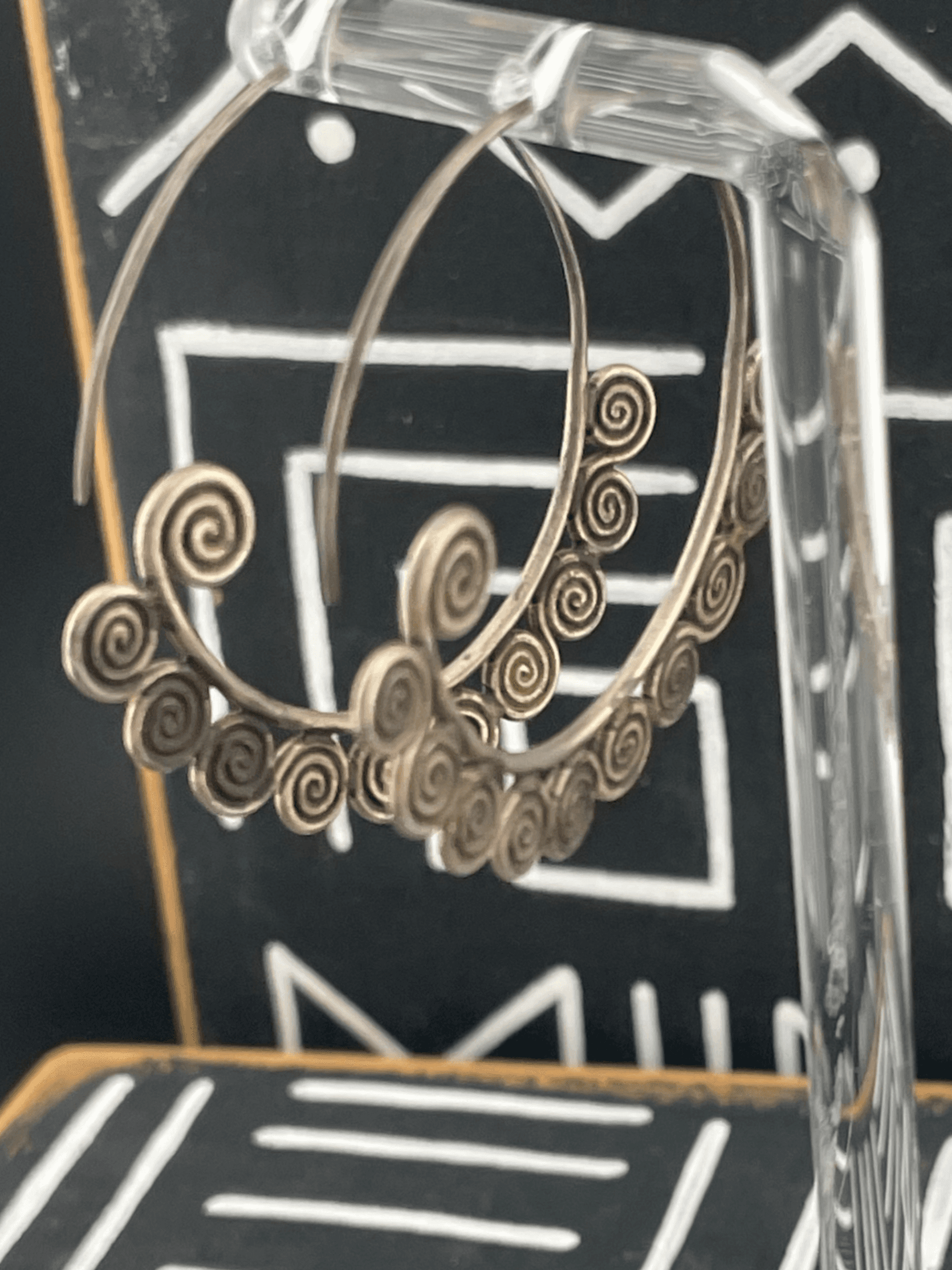 Handmade Sterling Silver Spiral Hoop Earrings Artisan Wirework Statement Earring - Thumbnail 4