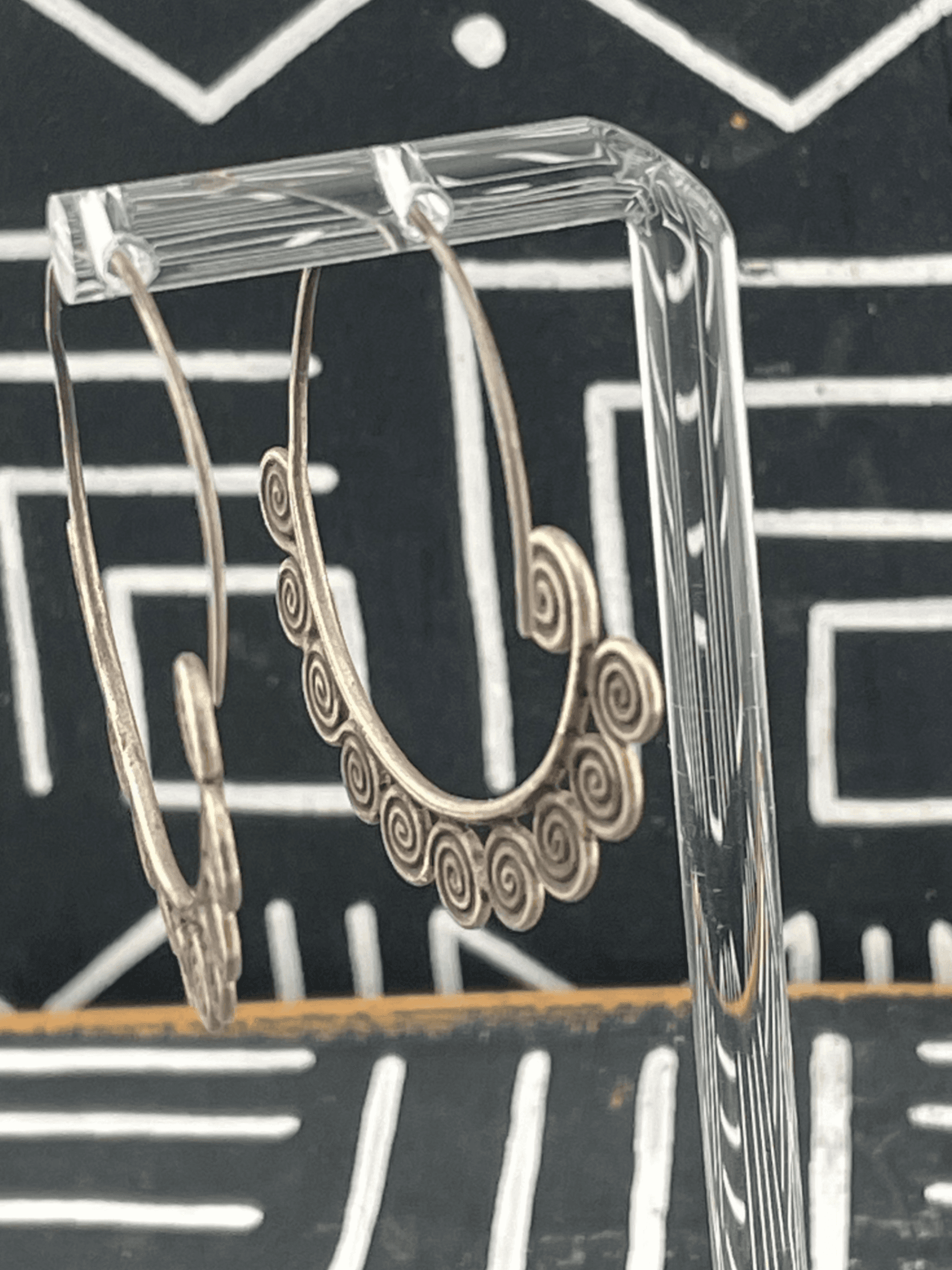 Handmade Sterling Silver Spiral Hoop Earrings Artisan Wirework Statement Earring - Thumbnail 5