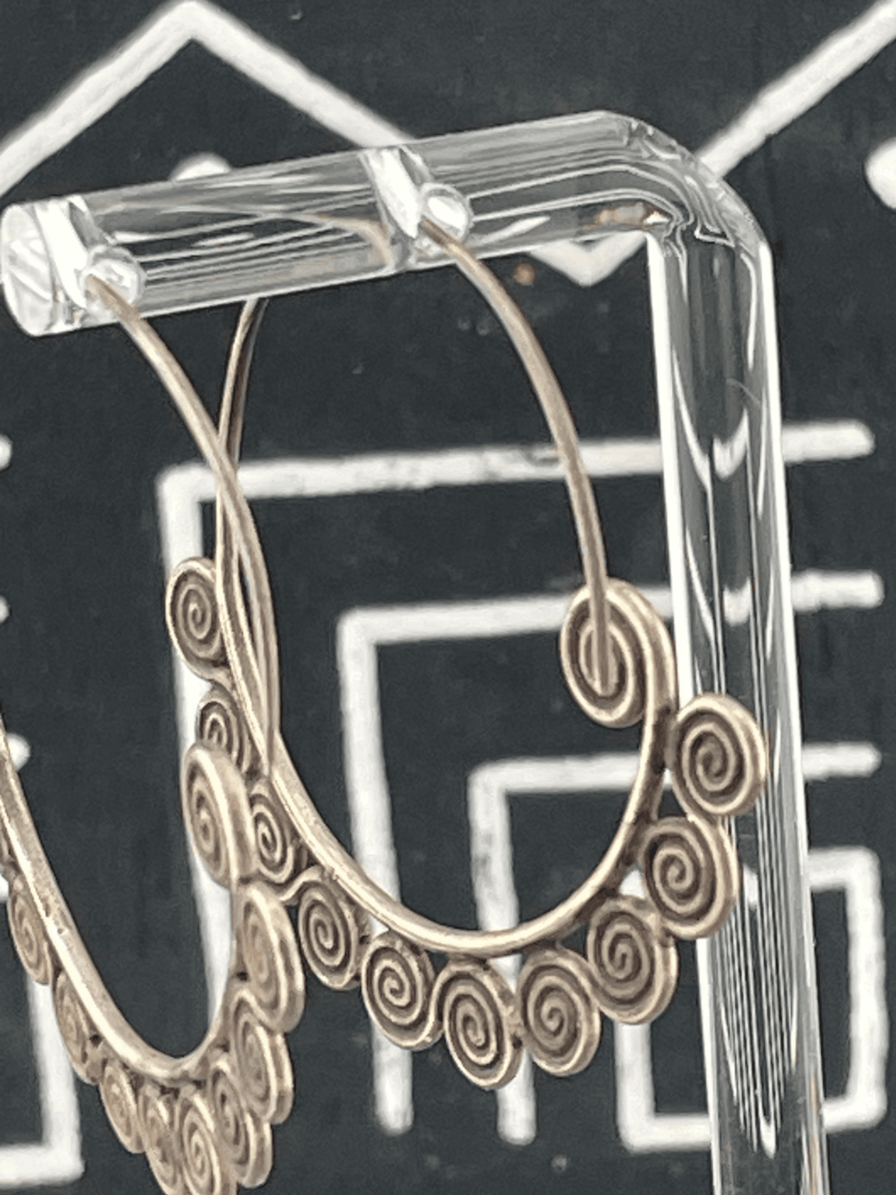 Handmade Sterling Silver Spiral Hoop Earrings Artisan Wirework Statement Earring - Thumbnail 6