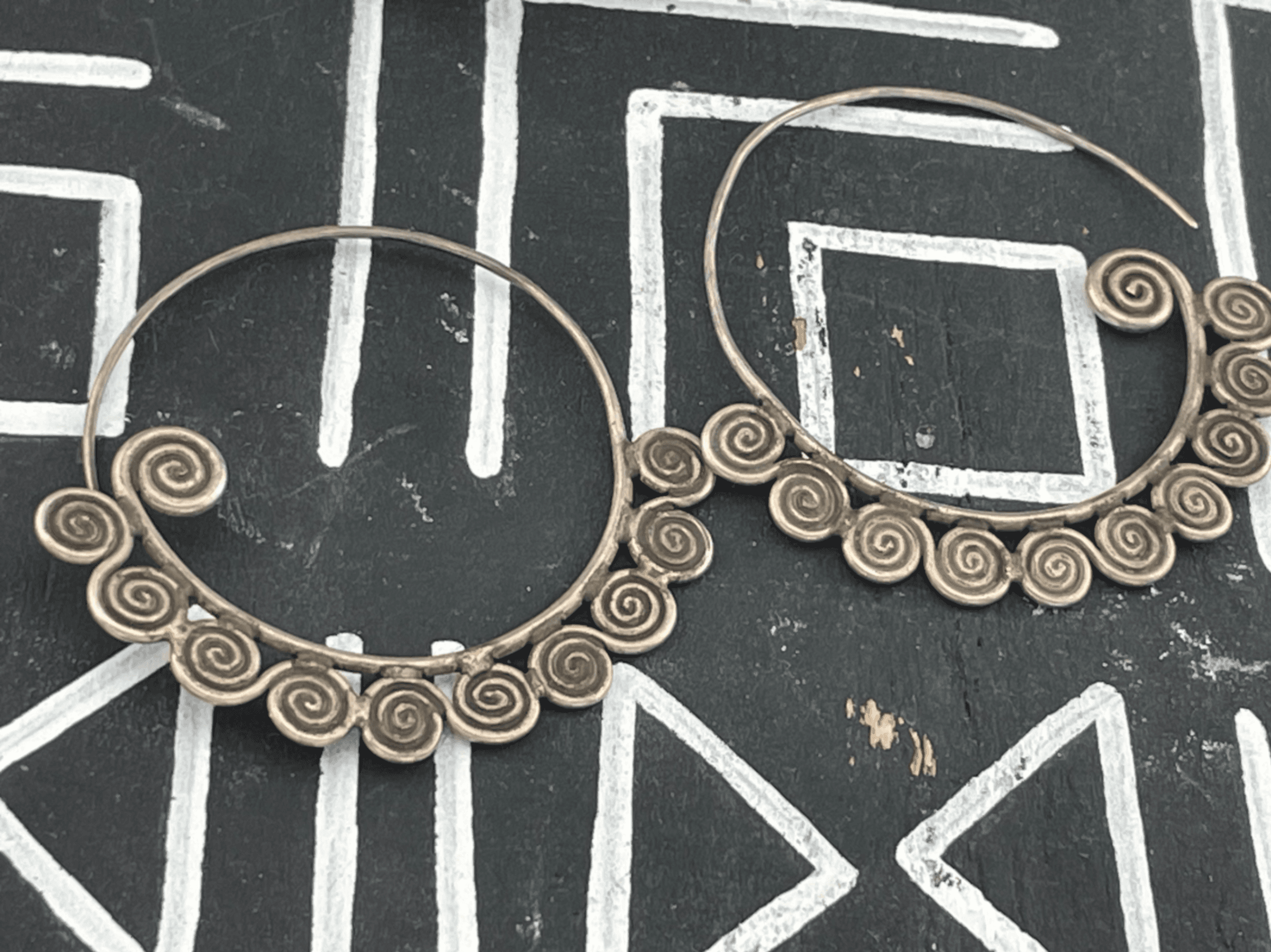 Handmade Sterling Silver Spiral Hoop Earrings Artisan Wirework Statement Earring - Thumbnail 12