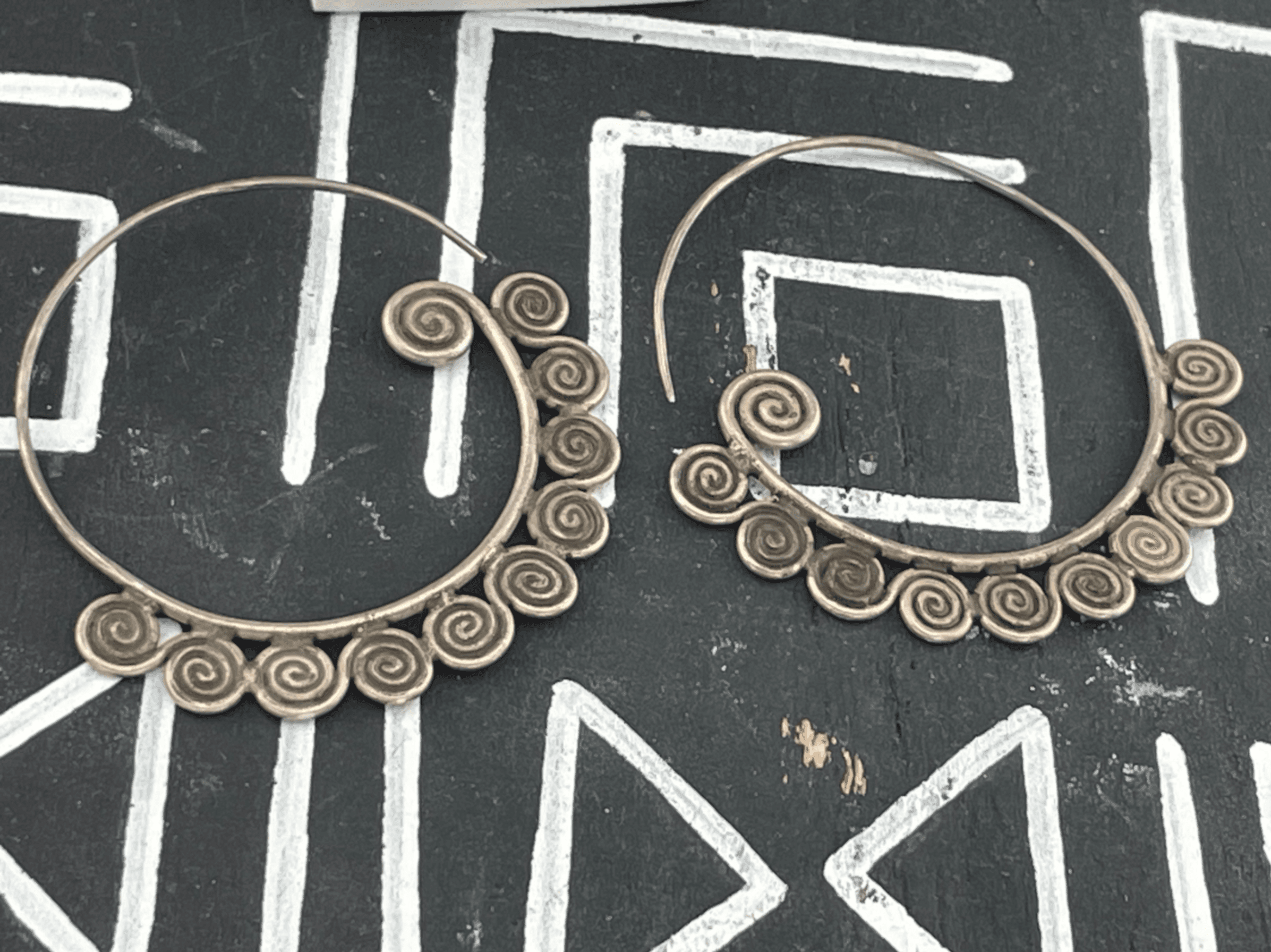 Handmade Sterling Silver Spiral Hoop Earrings Artisan Wirework Statement Earring - Thumbnail 13