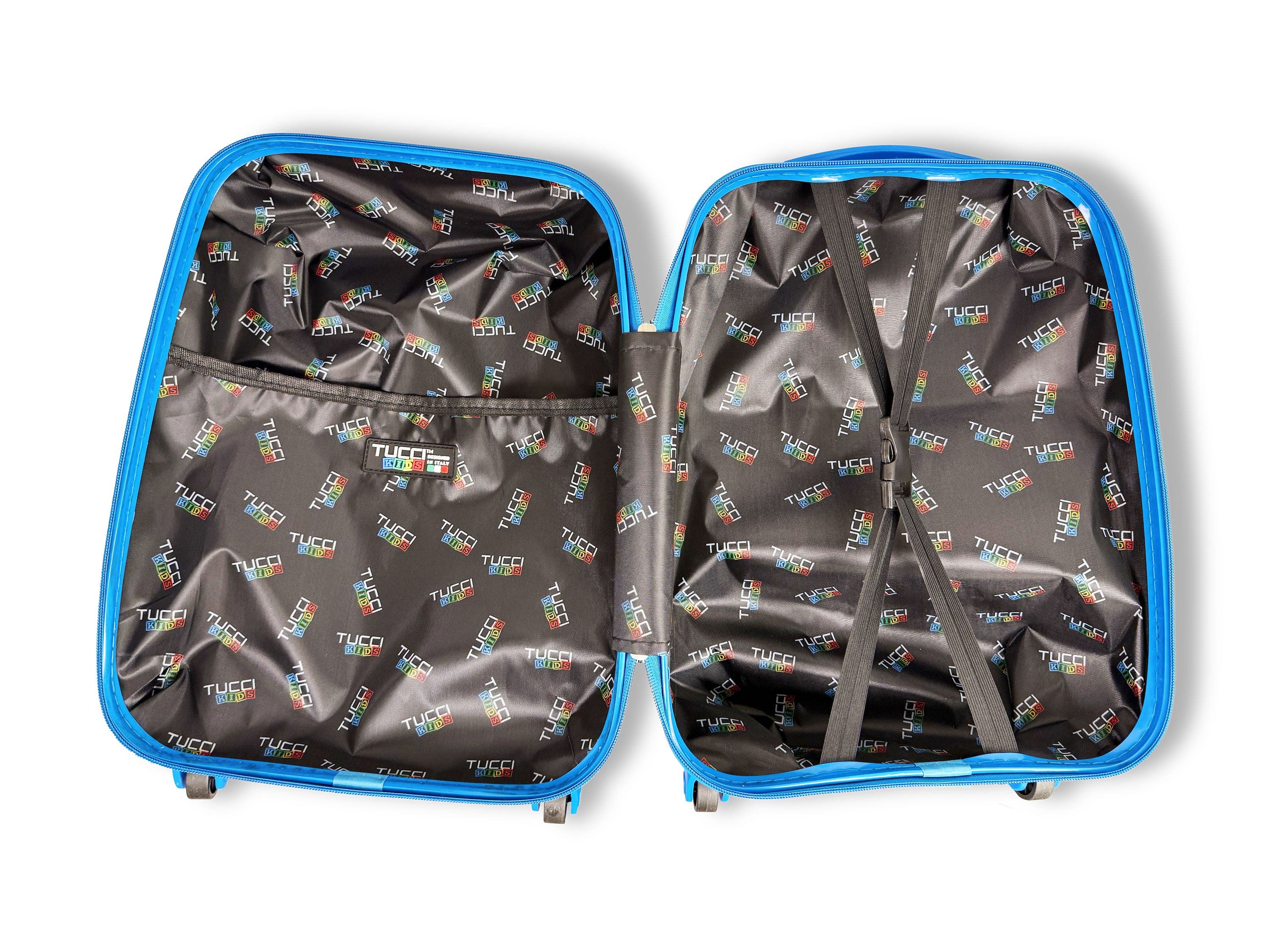Children's Blue Animal Print Suitcase - Thumbnail 6