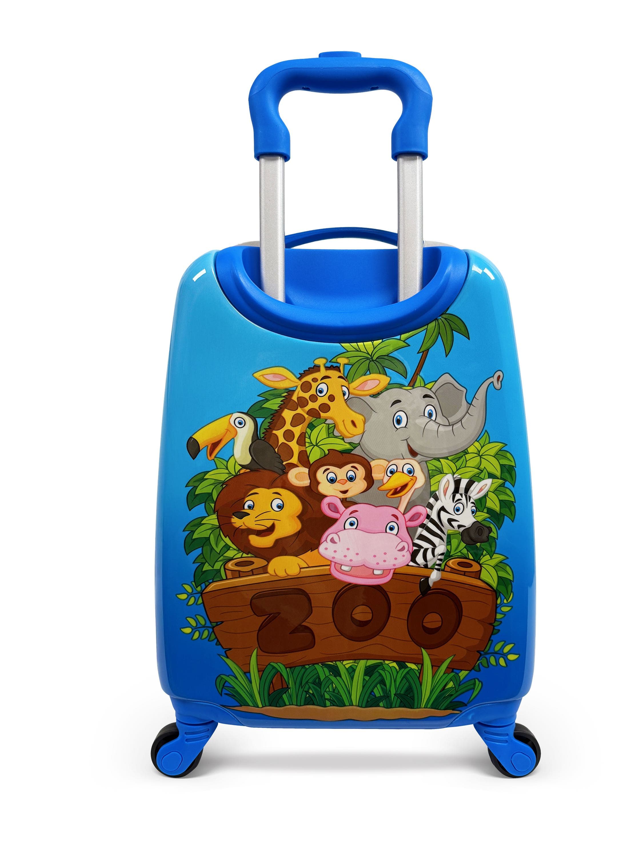 Children's Blue Animal Print Suitcase - Thumbnail 5