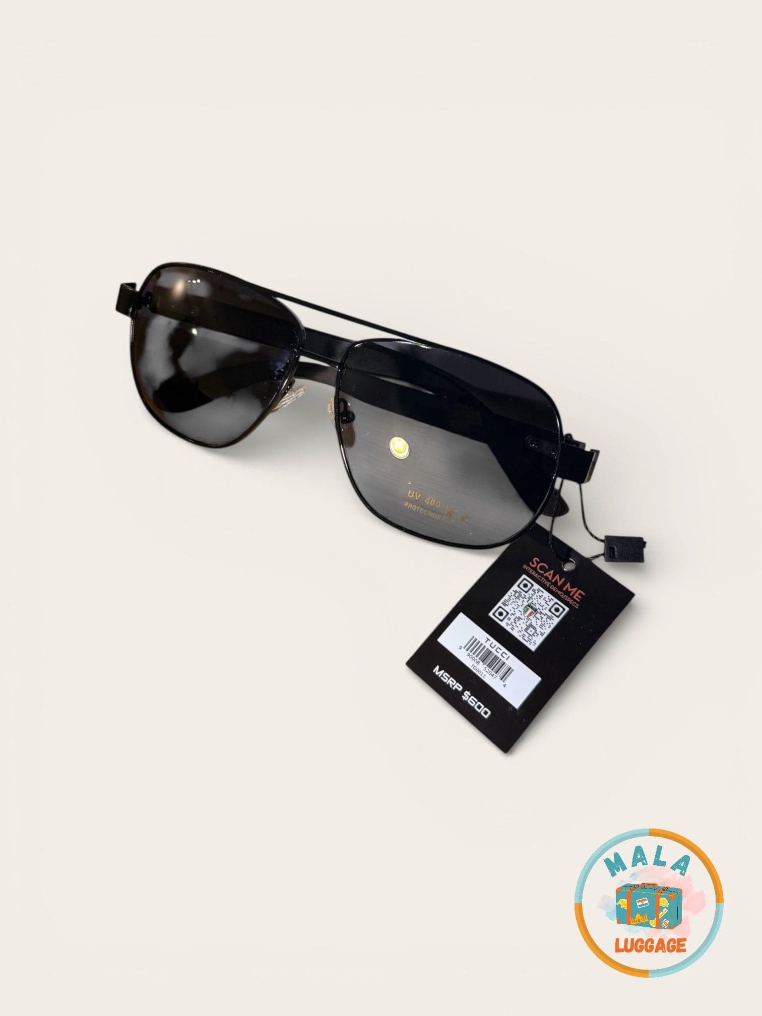 Tucci Aviator Sunglasses - Black - Thumbnail 6