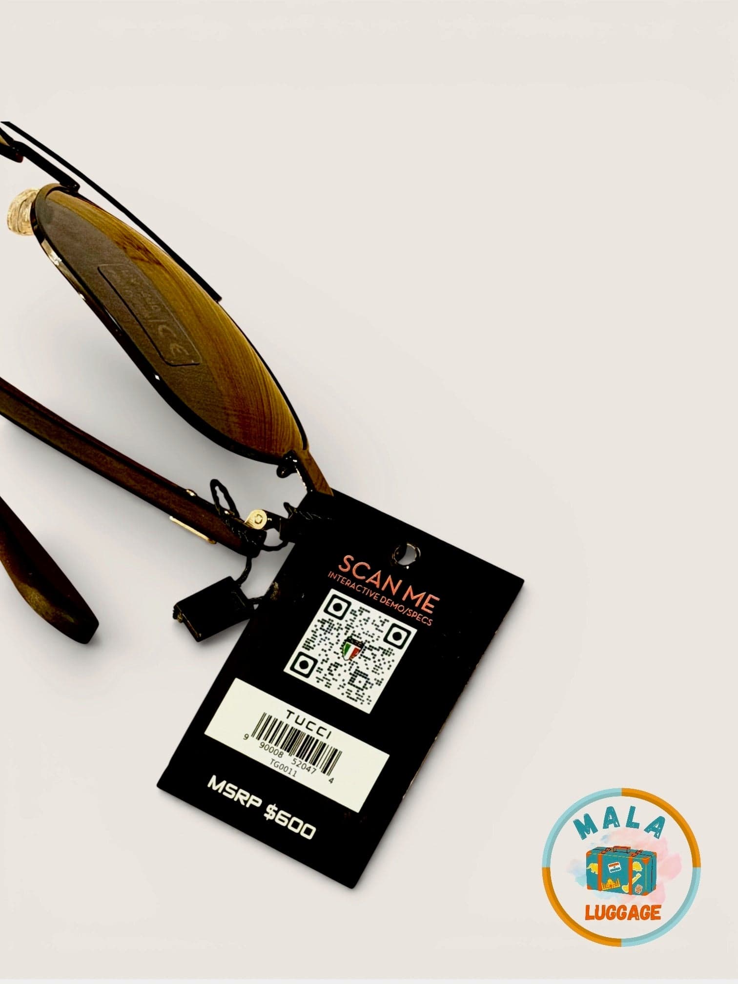 Tucci Aviator Sunglasses - Black - Thumbnail 7