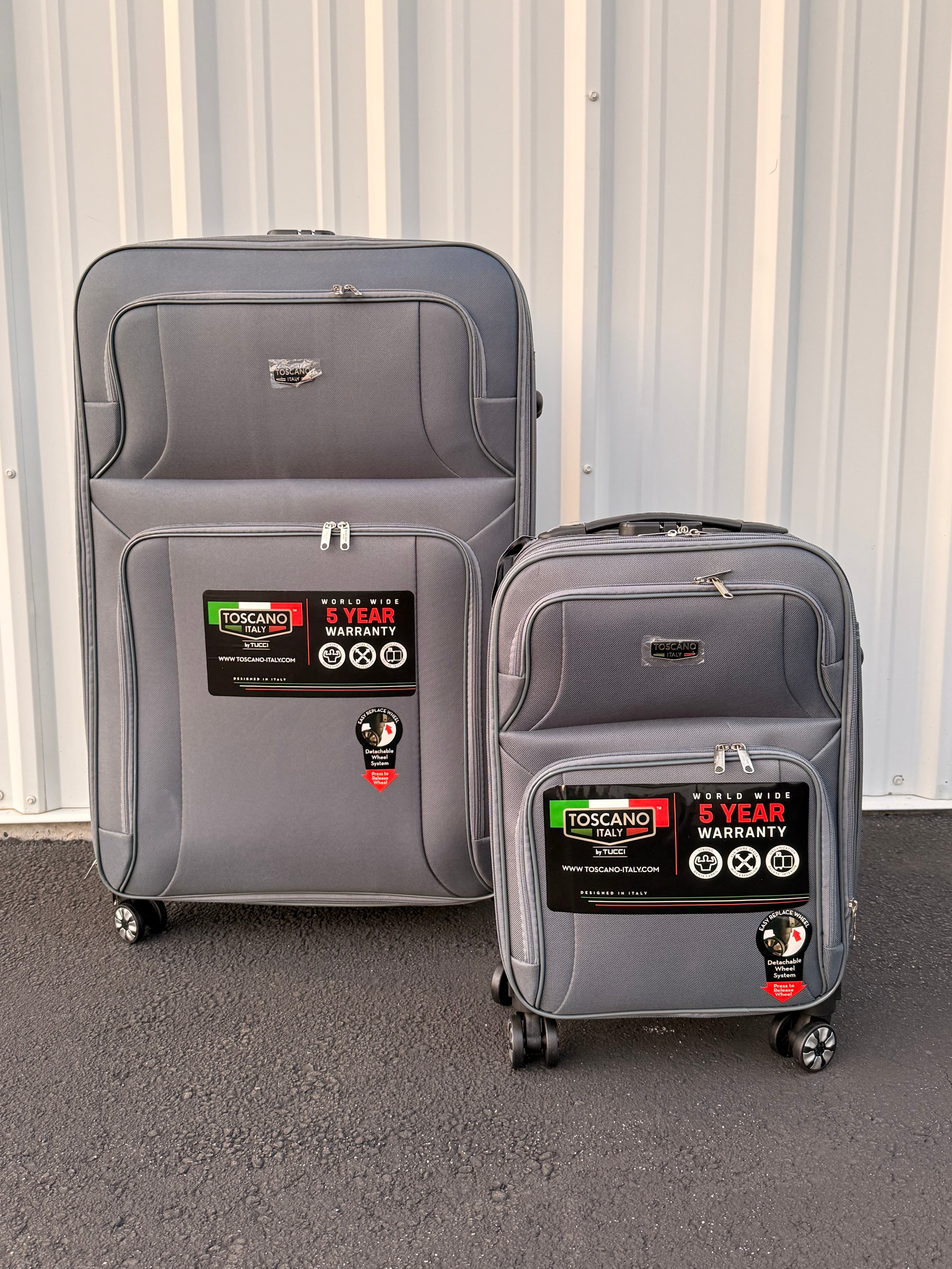 Toscano Gestore 2-Piece Soft-Side Luggage Set - Black - Thumbnail 2