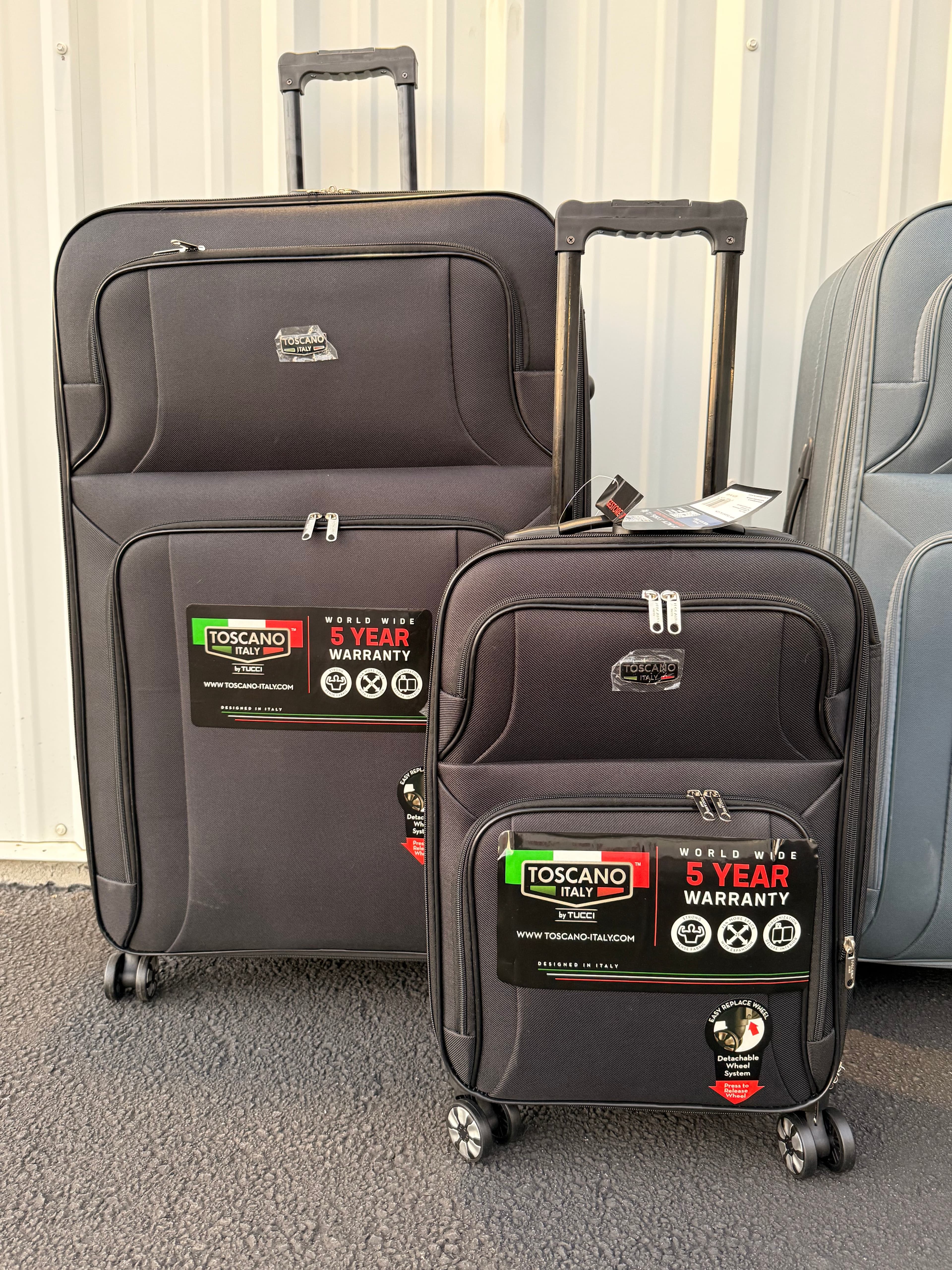 Toscano Gestore 2-Piece Soft-Side Luggage Set - Dark Grey - Thumbnail 6