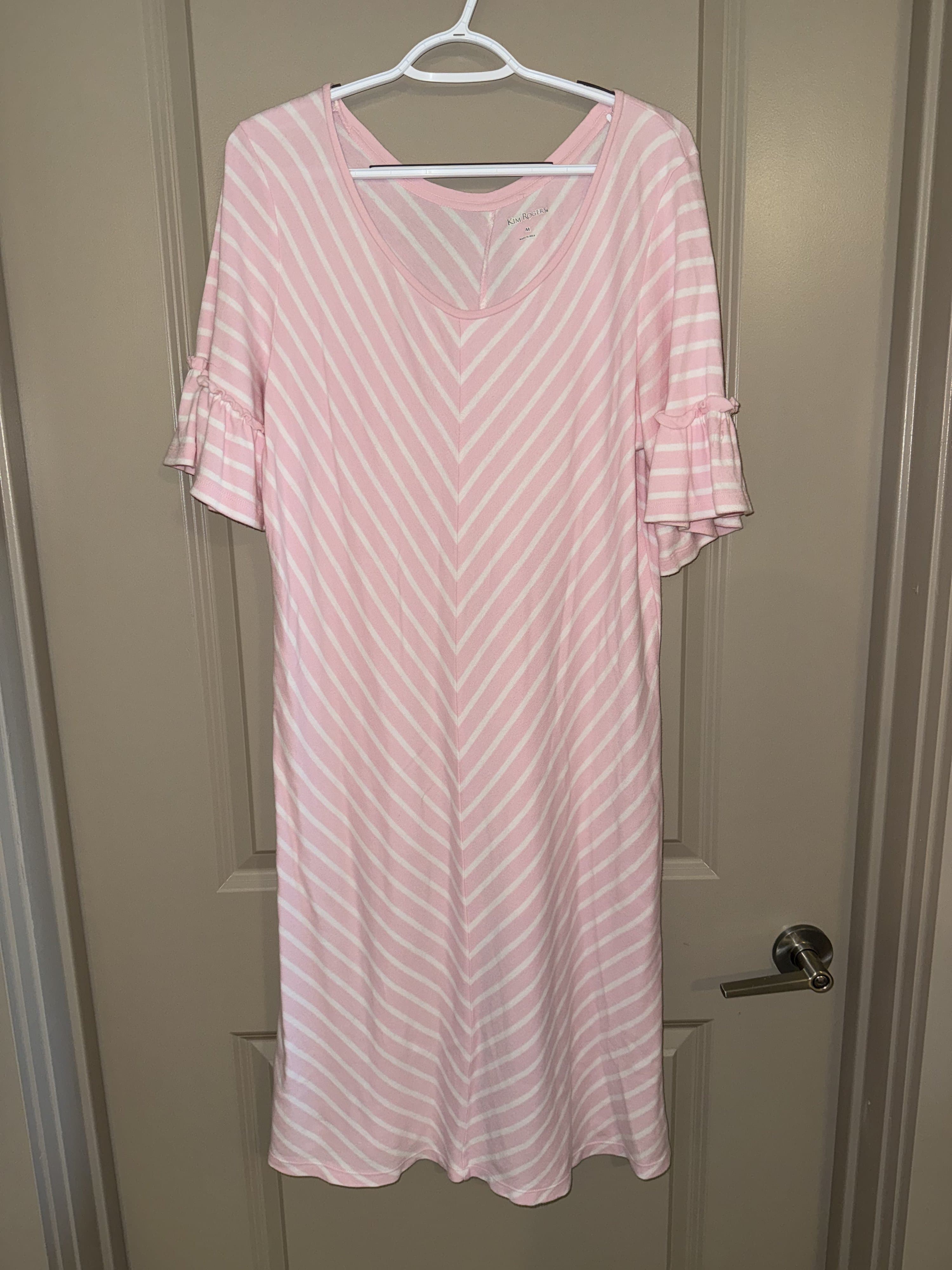 Kim Rogers Pink Striped Dress Medium