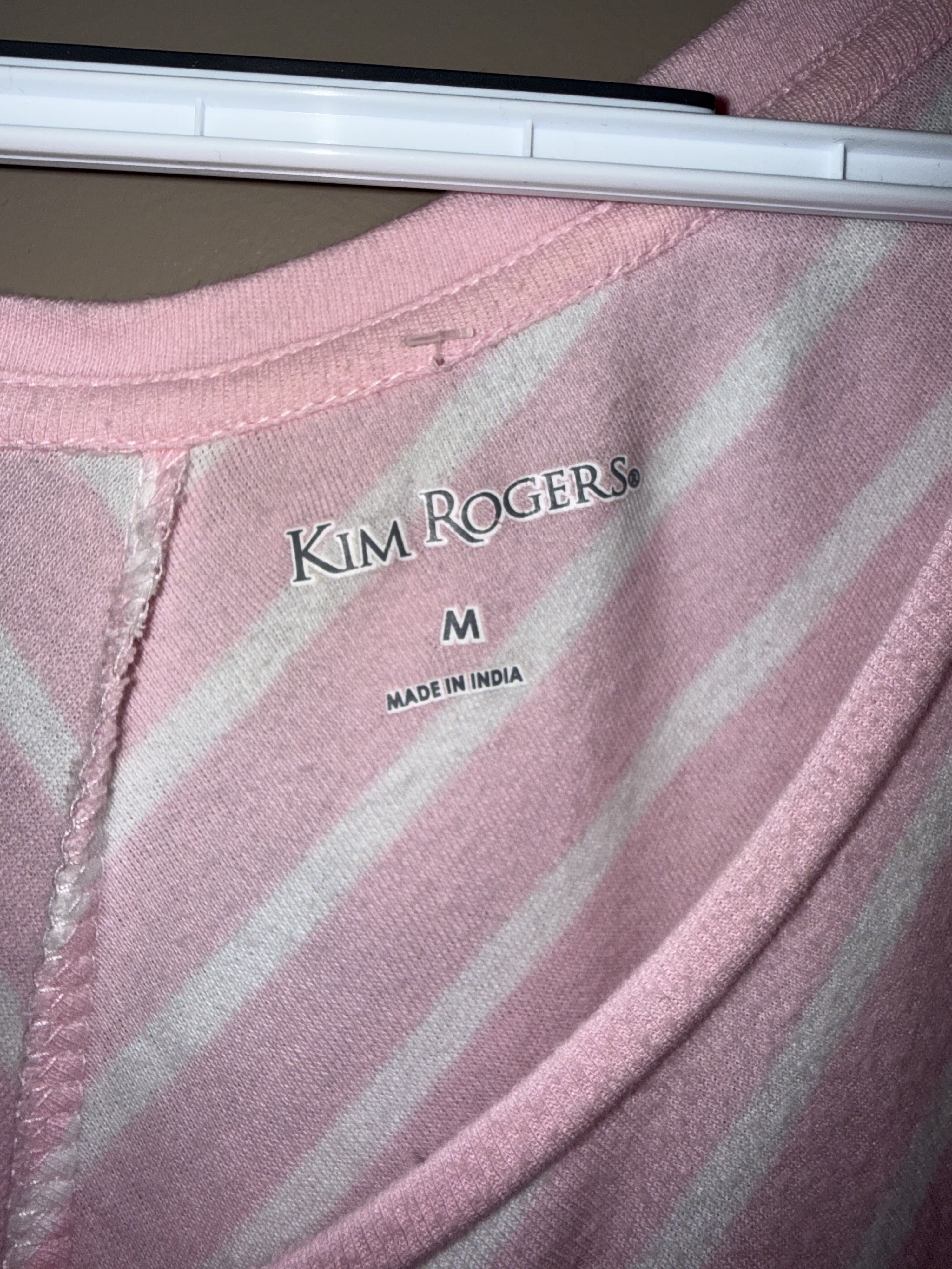 Kim Rogers Pink Striped Dress Medium - Thumbnail 2