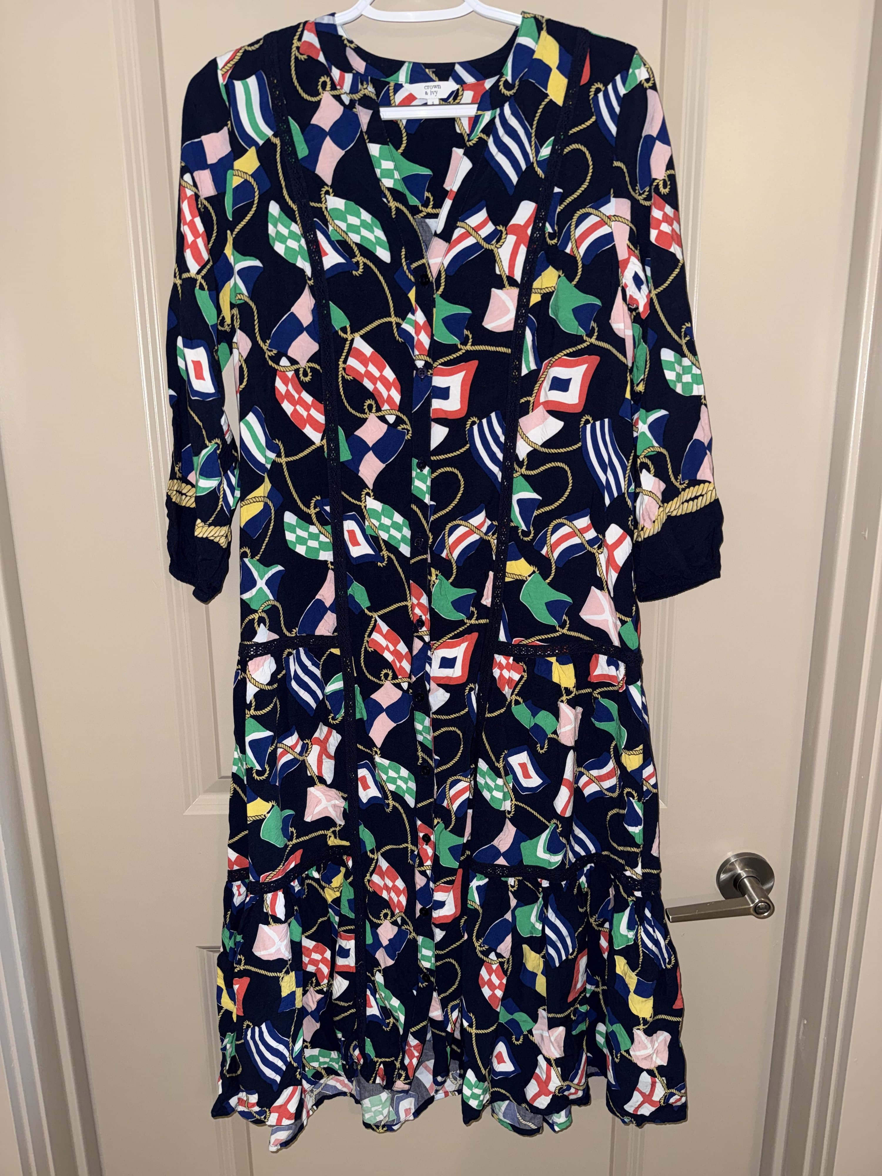Crown & Ivy Flag Print Dress Size S