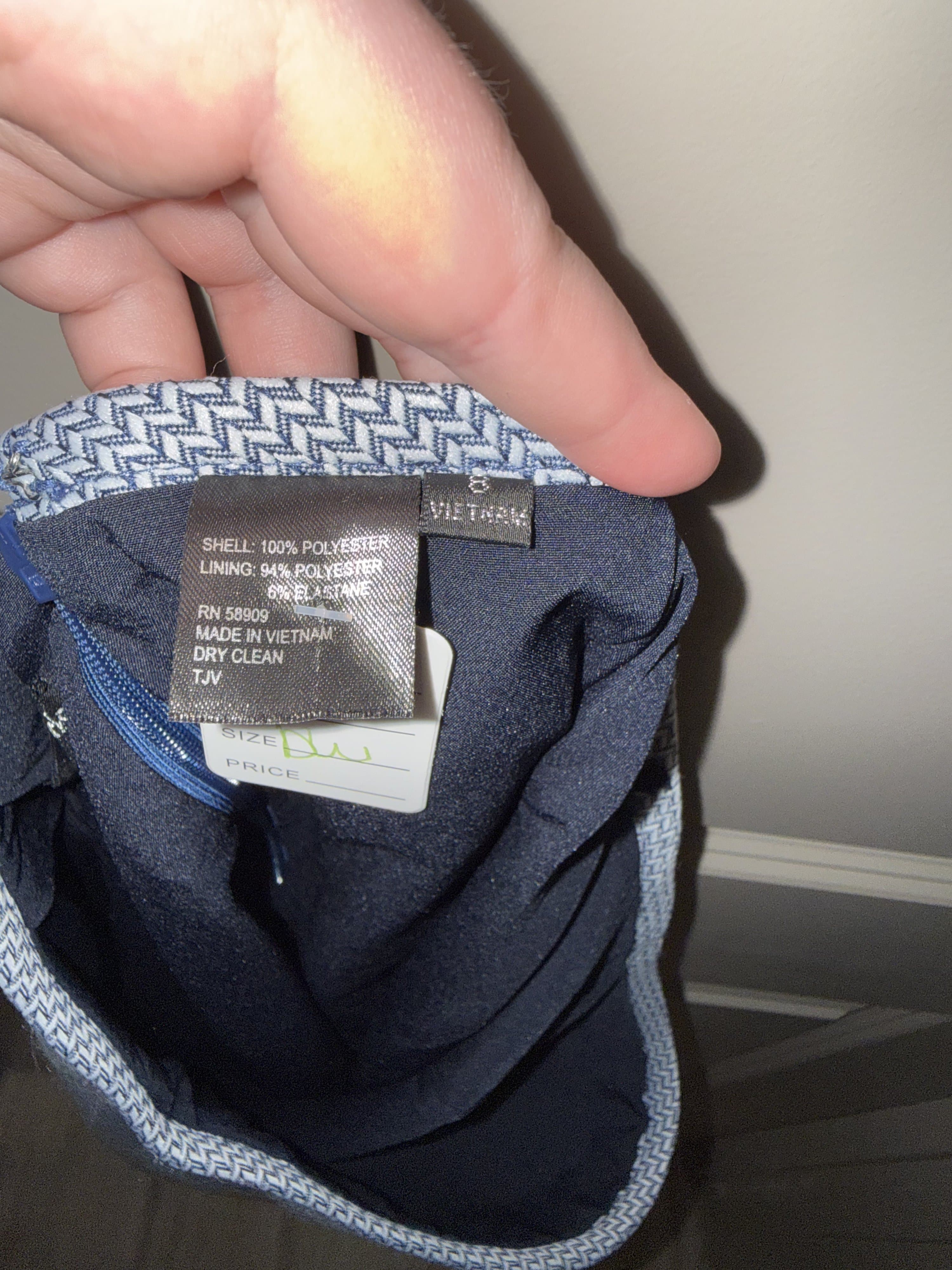 Preston & York Blue Herringbone Skirt Size 8 - Thumbnail 3