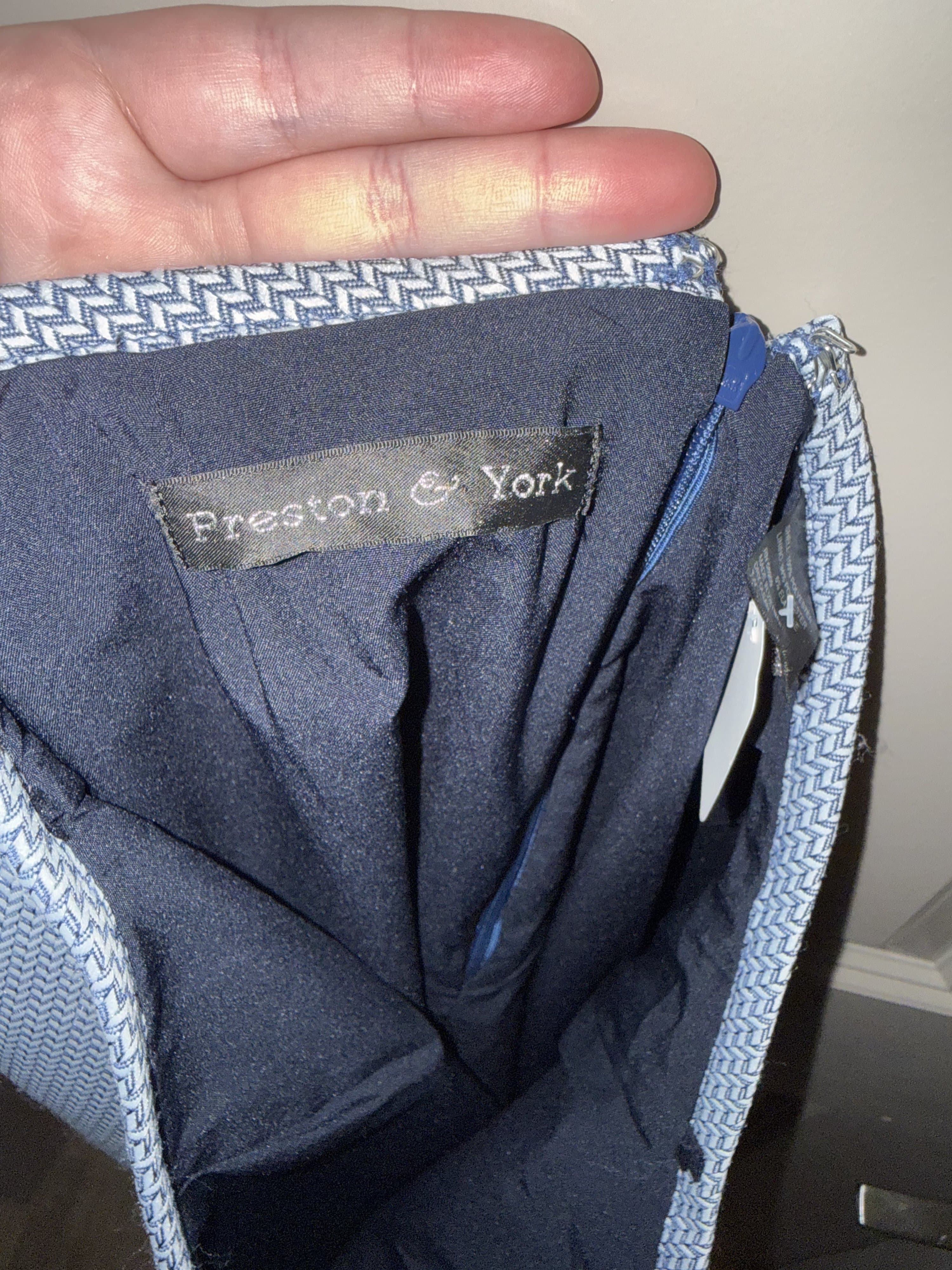 Preston & York Blue Herringbone Skirt Size 8 - Thumbnail 4