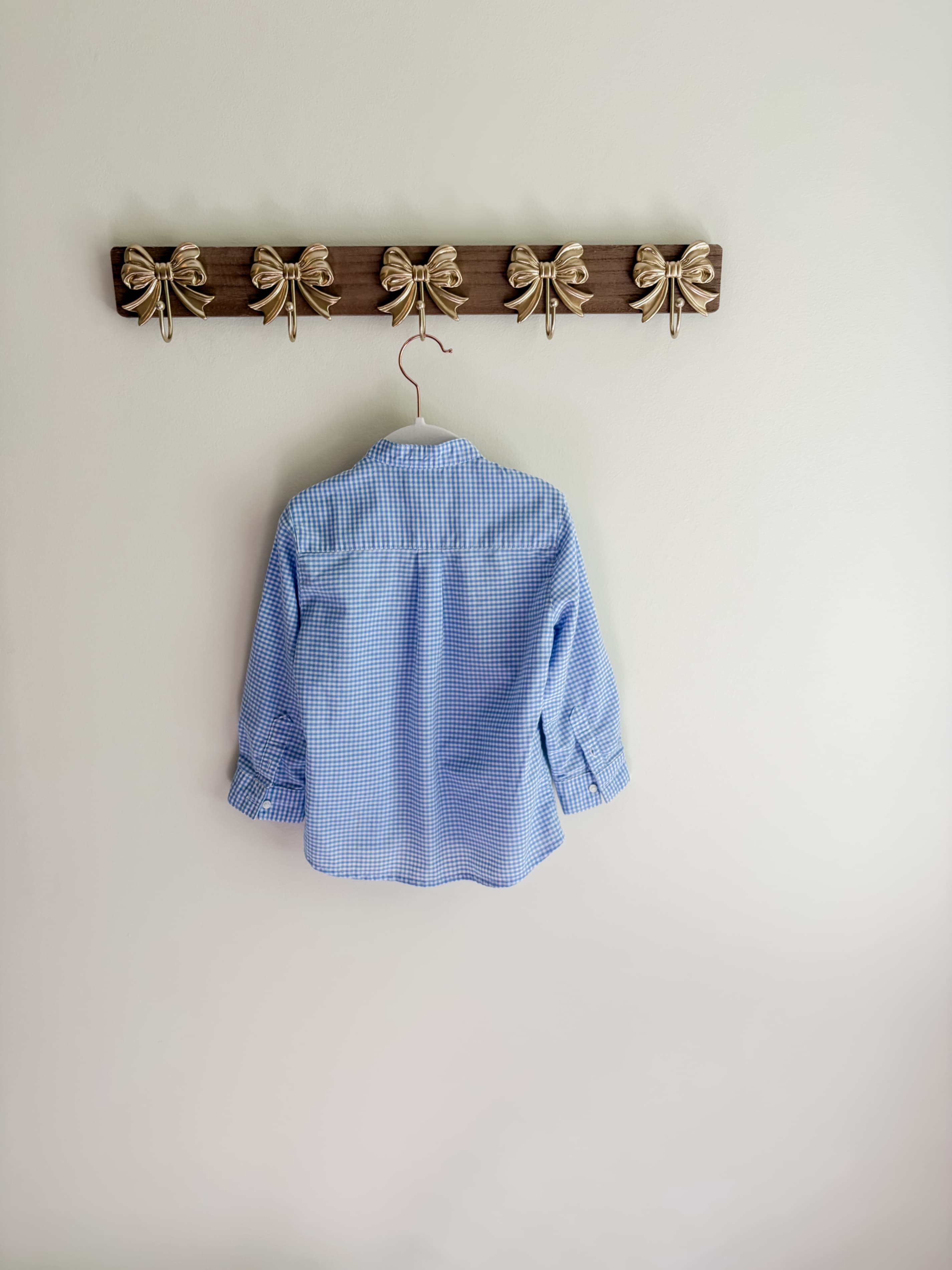 Mayoral boys size 2-92 cm (3-4 years) blue and white gingham button up - Thumbnail 2