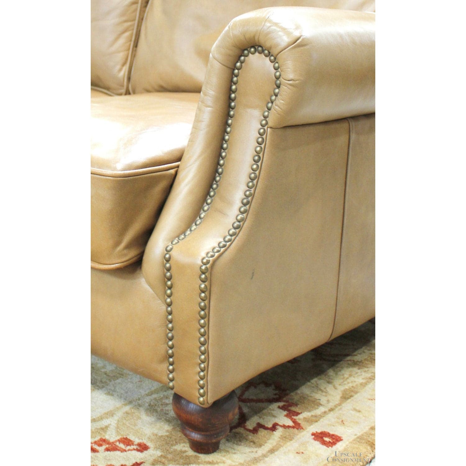 Classic Concepts 'Nicholas' Leather Sofa - Caramel - Thumbnail 3