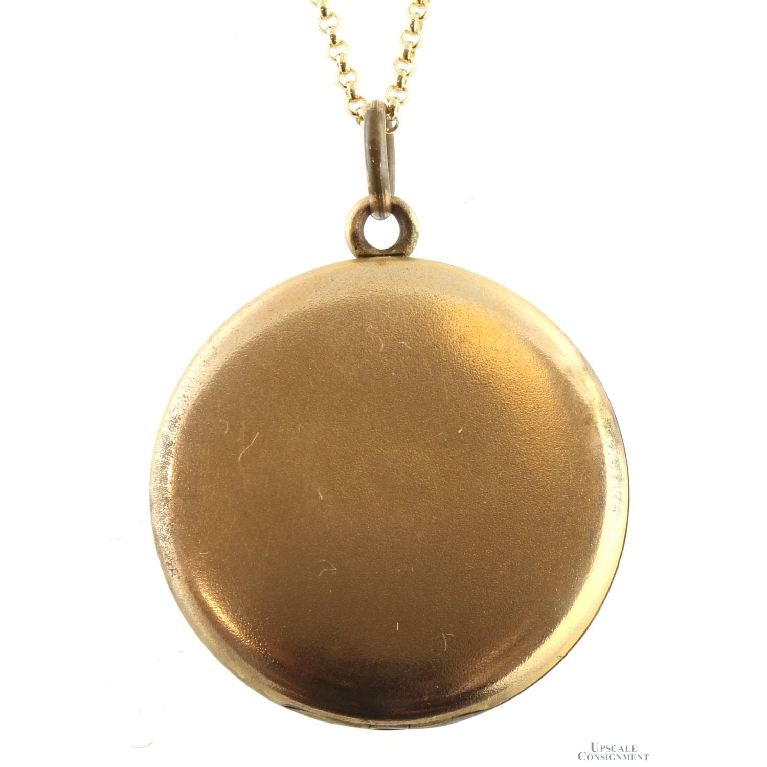 Late Victorian Wightman & Hough Gold-Filled Locket with Black Paste Stones - 1.1875" diameter - Thumbnail 2