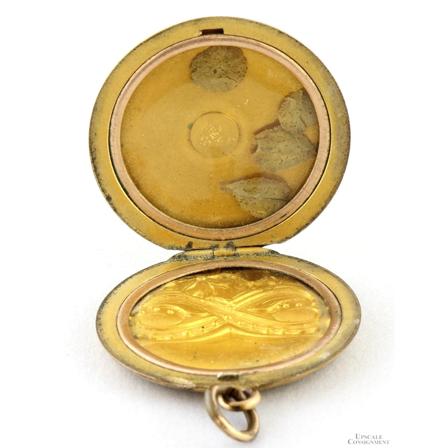 Late Victorian Wightman & Hough Gold-Filled Locket with Black Paste Stones - 1.1875" diameter - Thumbnail 5
