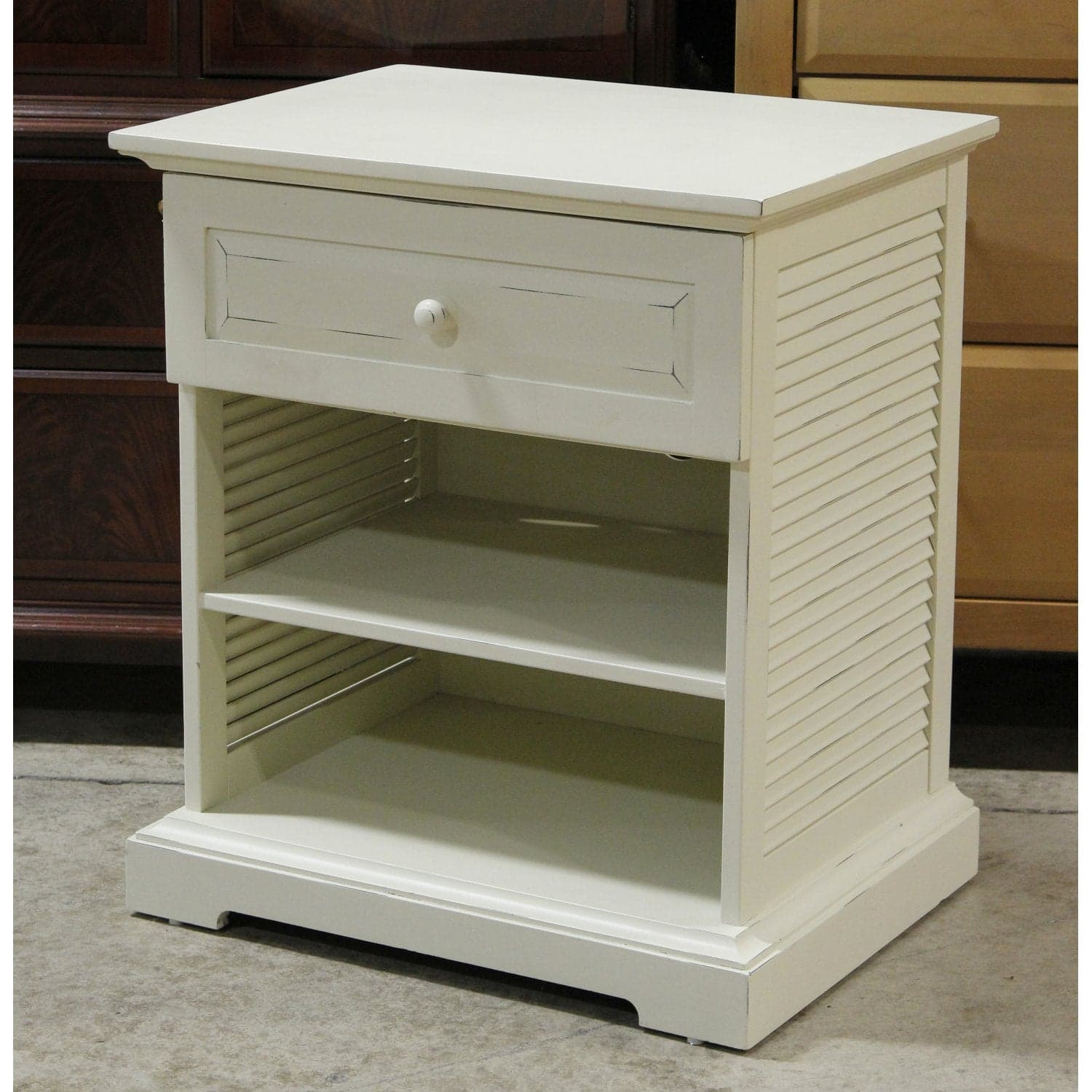 Pier 1 Imports Cream Nightstand w/Drawer - White - Thumbnail 4