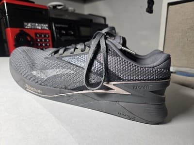 Reebok Nano X3 Lace Up Running Training Shoes Men's Shoes 8 gray Trainer
