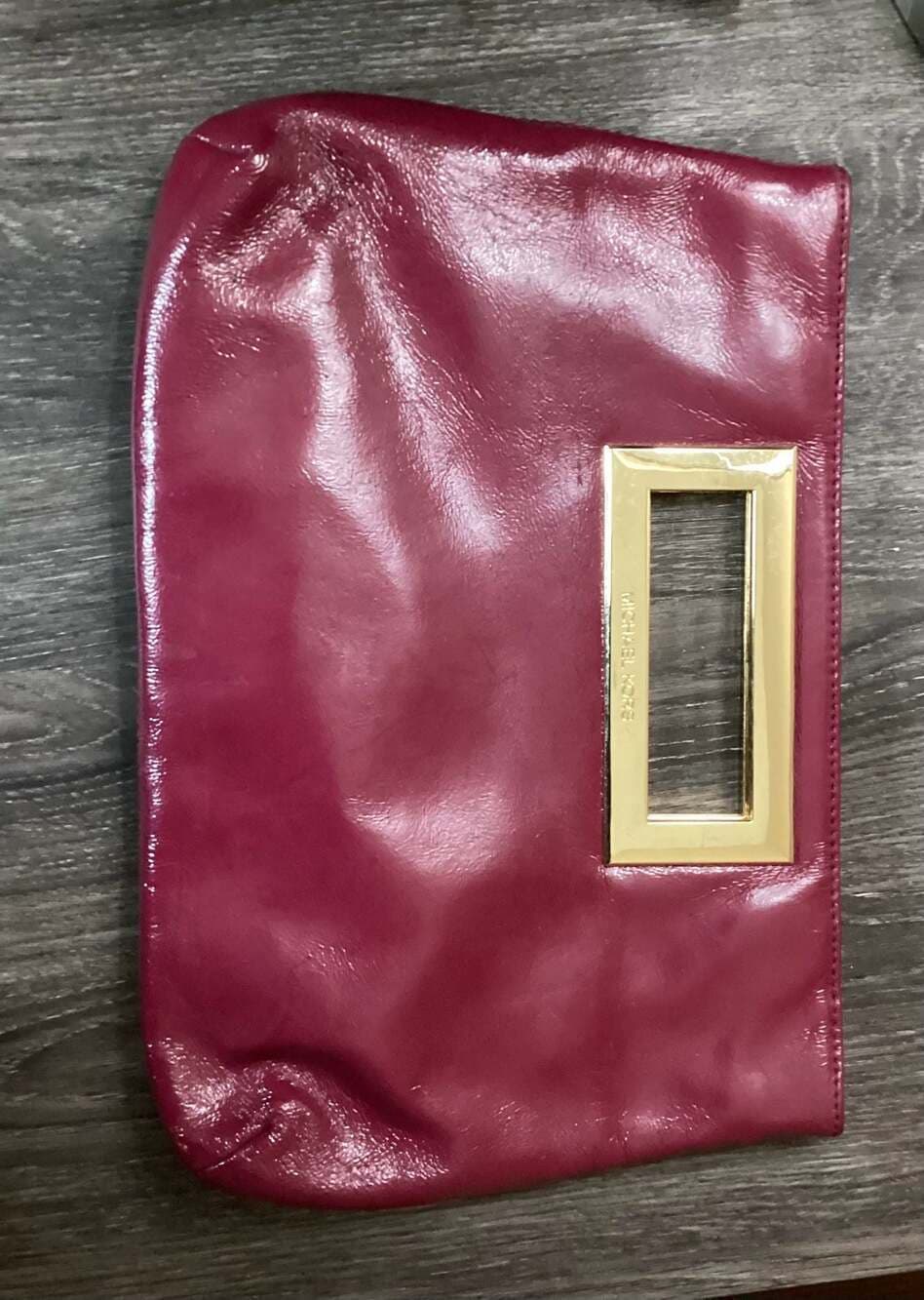 Michael Kors Berkeley Large Leather Clutch Bag in Raspberry - Thumbnail 5